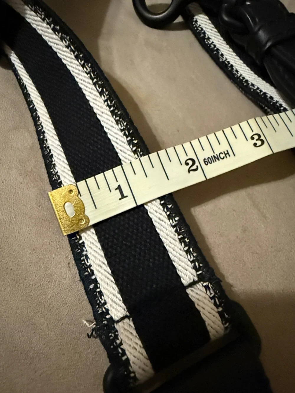 Authentic Dior canvas embroidered shoulder strap with black ultramatte hardware - Picture 12 of 13
